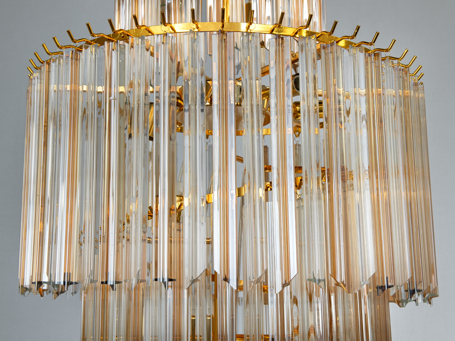 Люстра підвісна кришталева Хрустальний каскад золото