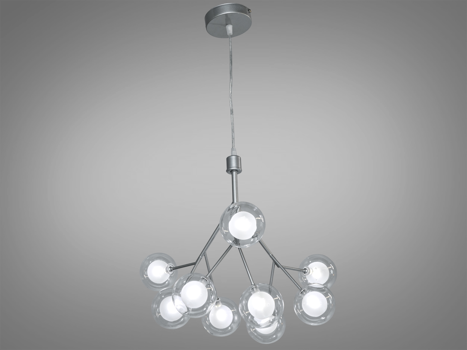 Люстра підвісна Світлячок Diasha хром сатин 9 ламп