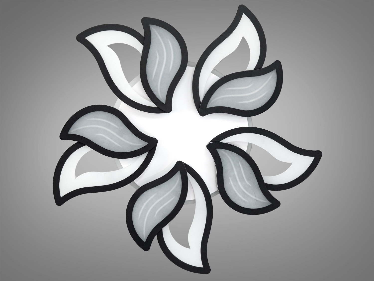 Стельова LED люстра Пелюстки чорна 130Вт димер