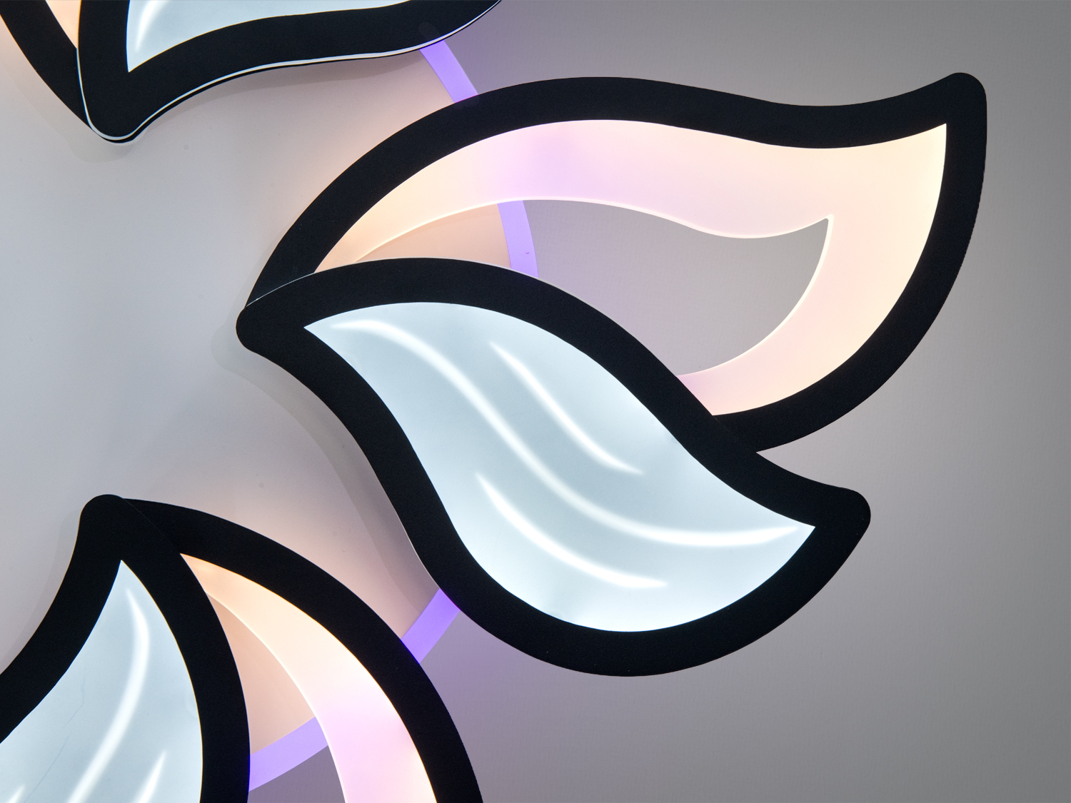 Стельова LED люстра Пелюстки чорна 130Вт димер