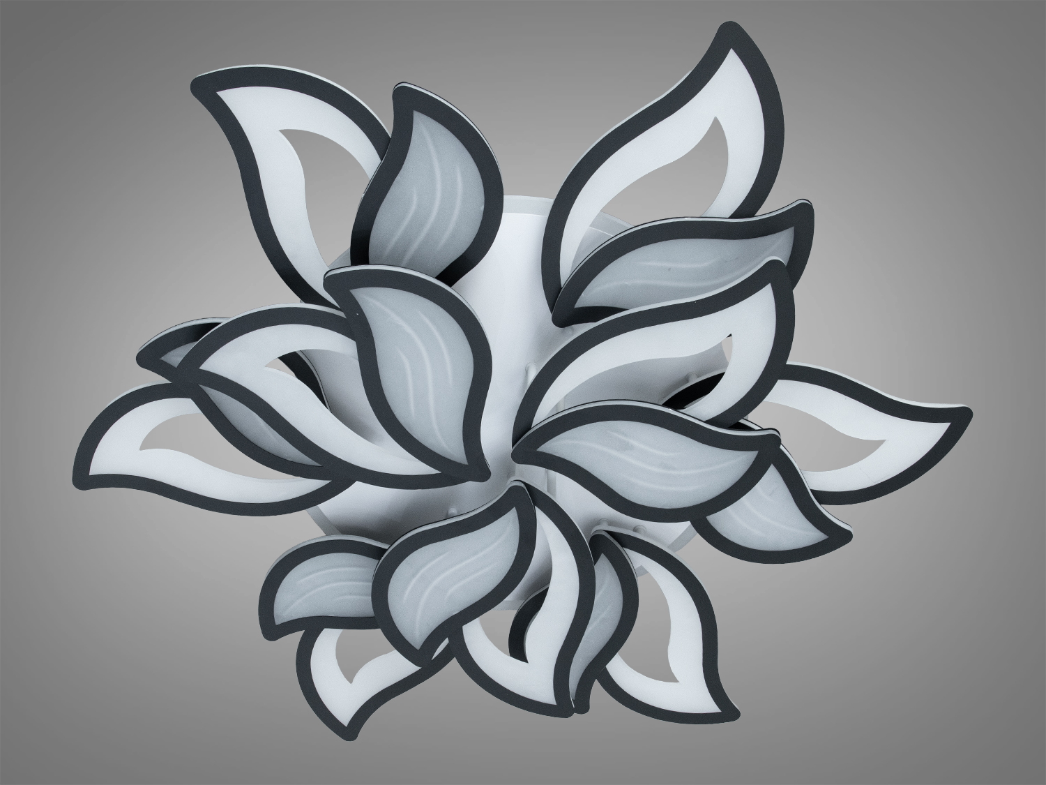 Світлодіодна люстра пелюстки чорна 220W 6+2 димер