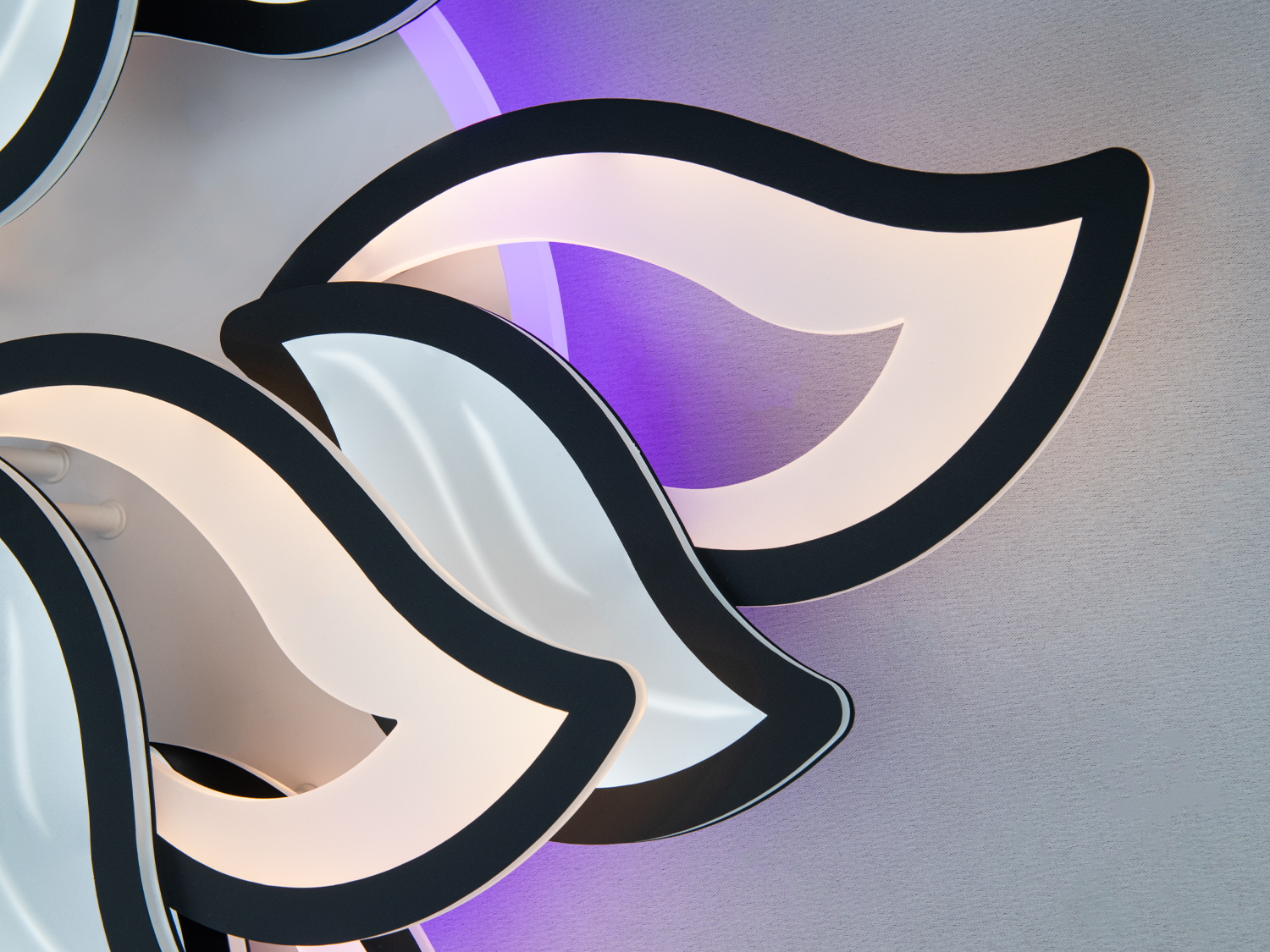 Світлодіодна люстра пелюстки чорна 220W 6+2 димер