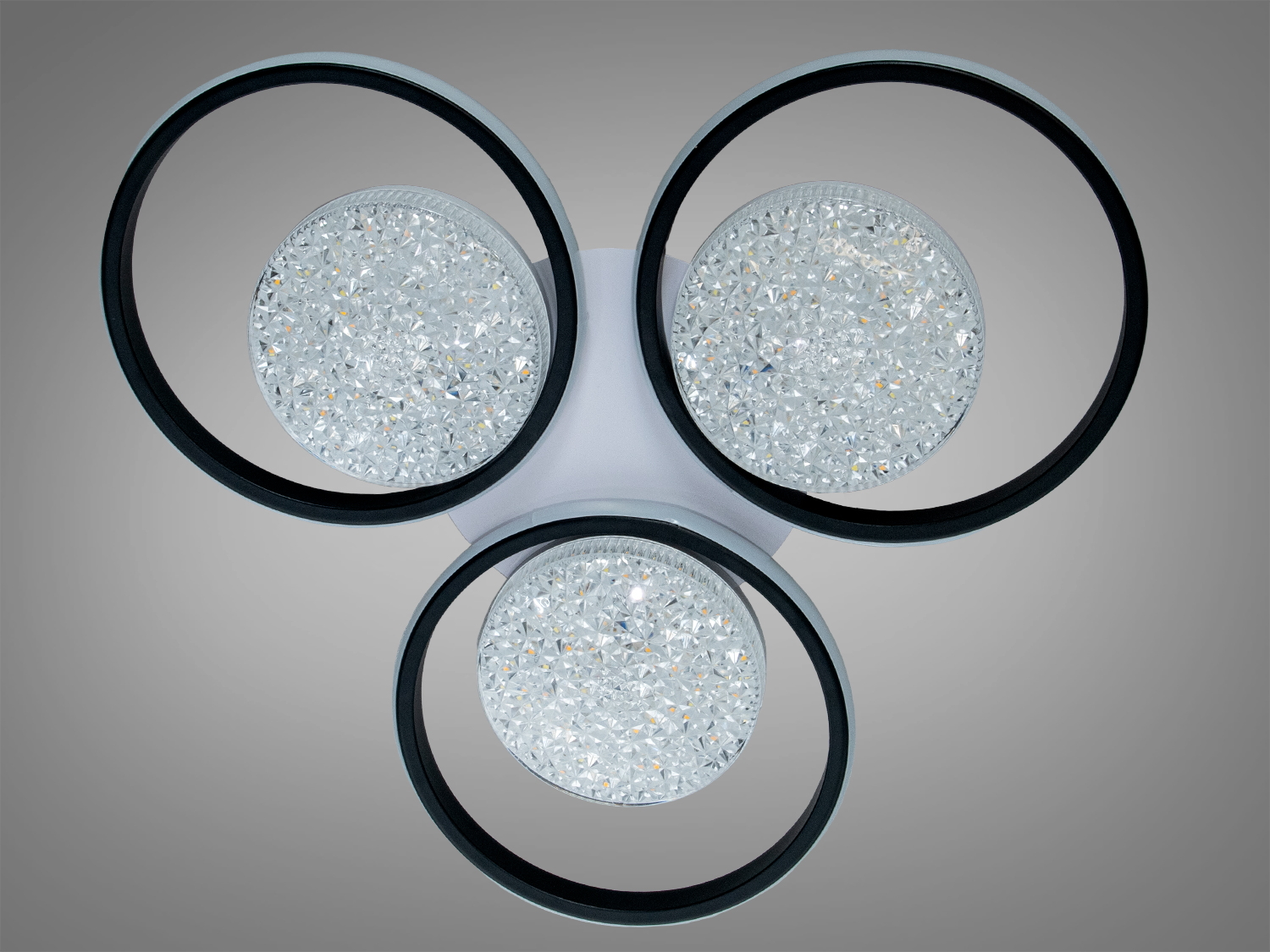 Люстра стельова Diasha кільця чорна 81Вт пульт