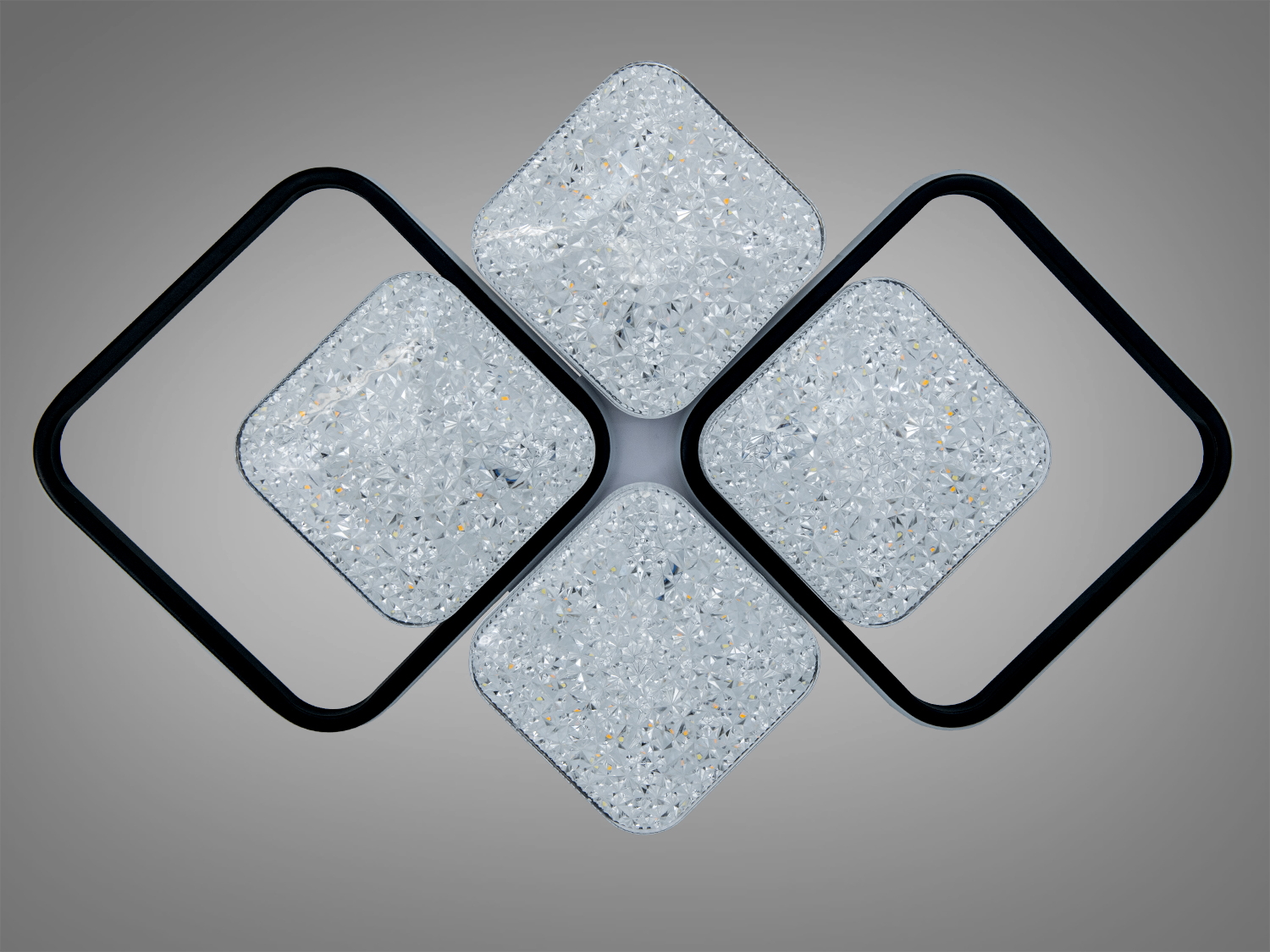 Стельова LED люстра чорна 95Вт 6 модулів з пультом