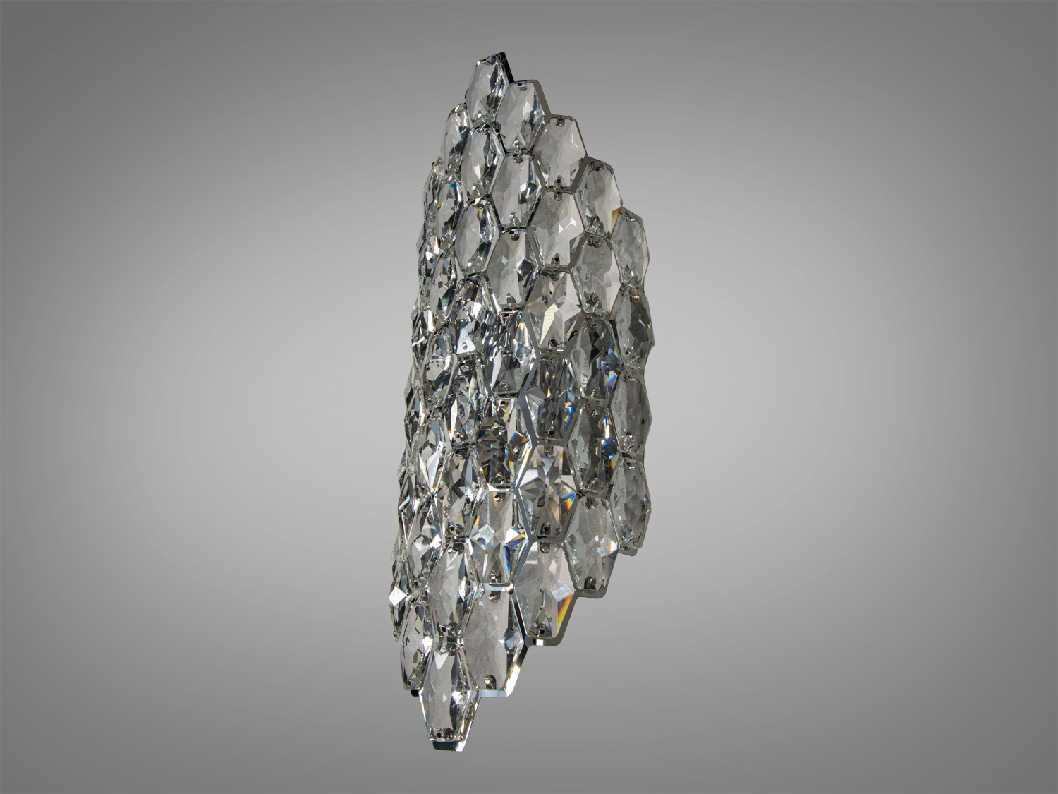 Елегантне класичне бра з кришталю на дві лампи, хром. Ідеально підходить для вітальні або спальні.