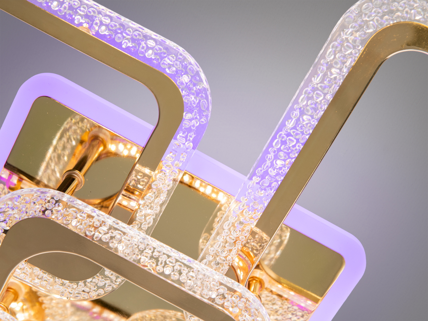 Стельова LED люстра золото димер 85 Вт 5 квадратів