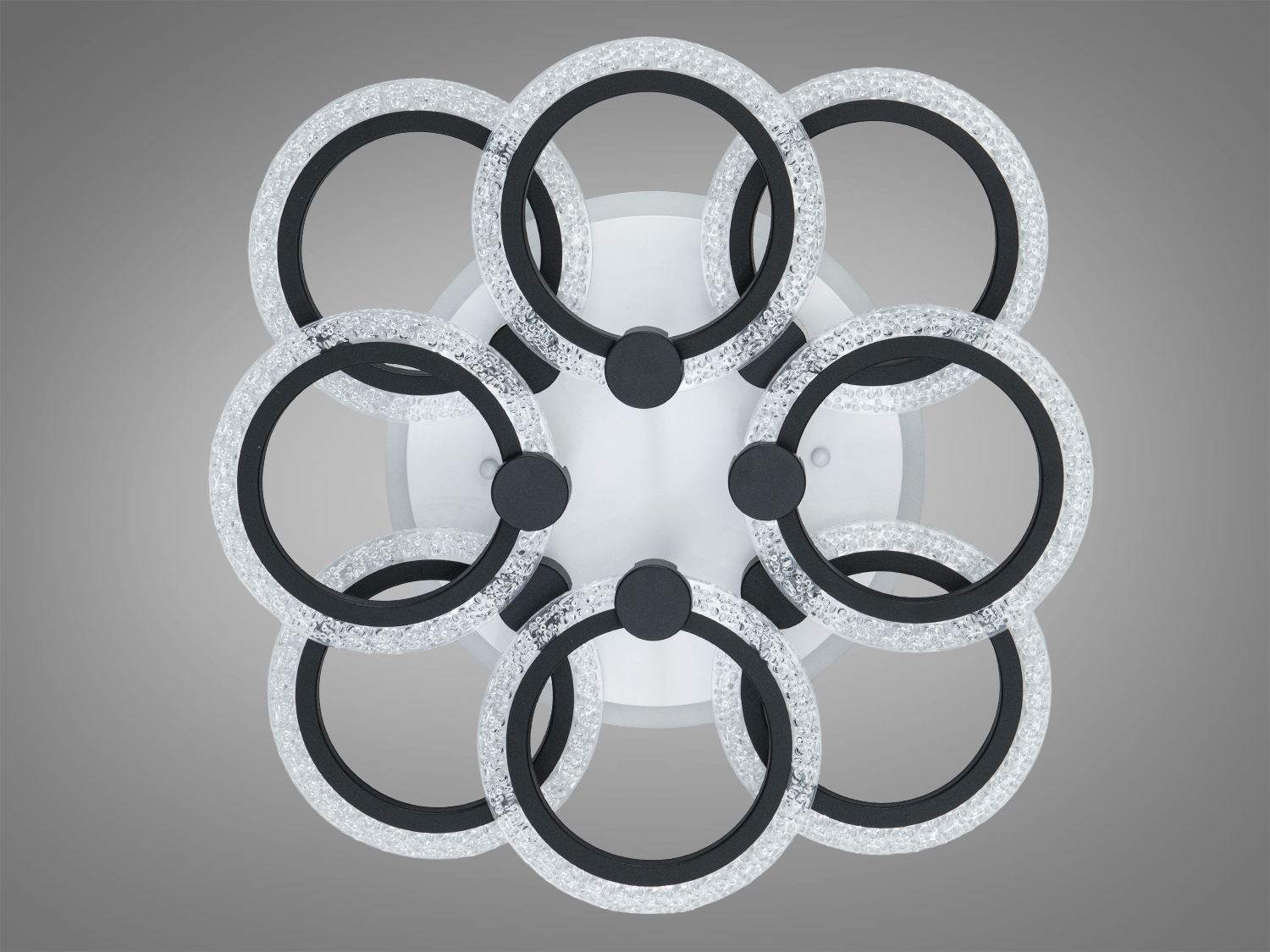 Стельова люстра Diasha чорна LED 92W 8 кілець