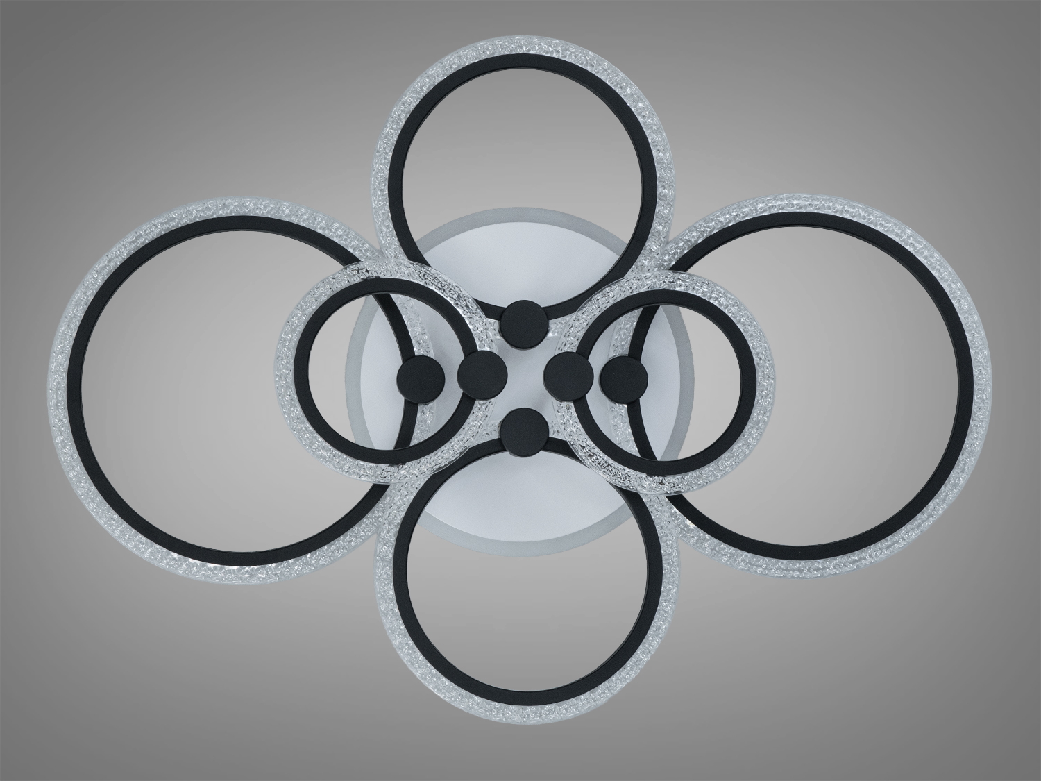 Люстра стельова Diasha чорна 6 кілець 105Вт димер