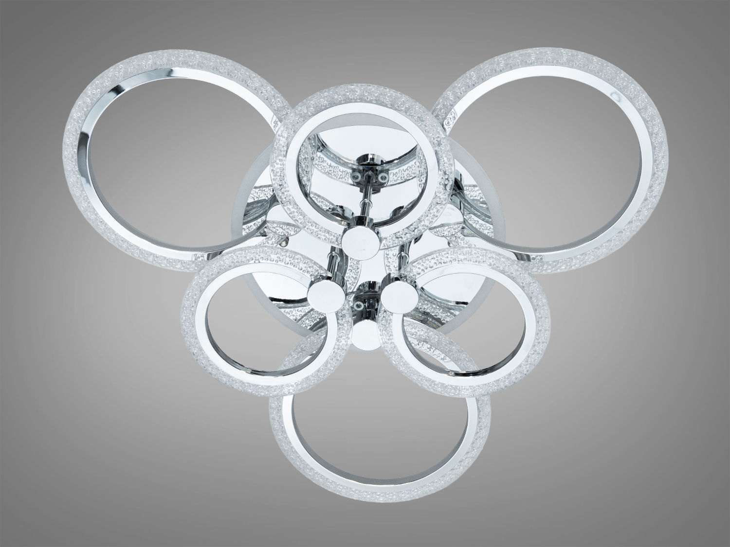 Стельова люстра Diasha хром 6 кілець 90 Вт ПДУ