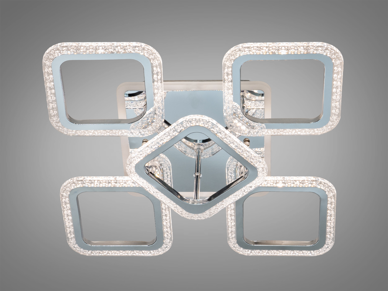 Стельова LED люстра хром 70Вт пульт 5 модулів