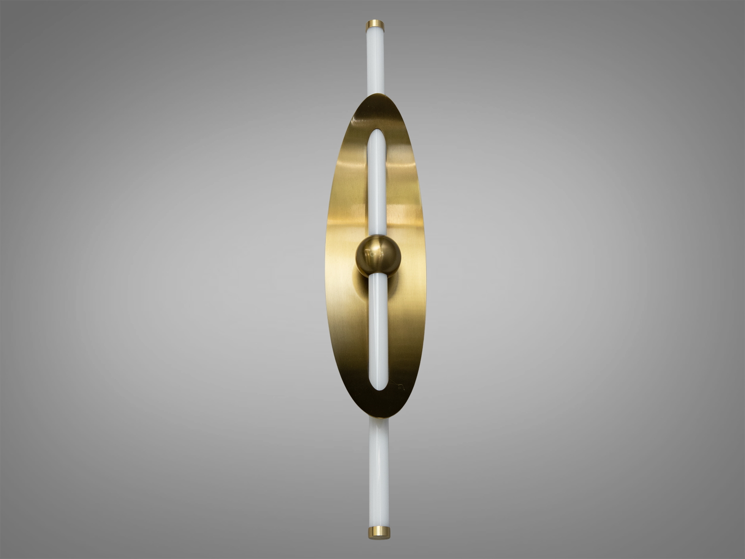 Декоративний настінний світильник з металевою пластиною і трубчастими лампами, підходить для освітлення коридорів.