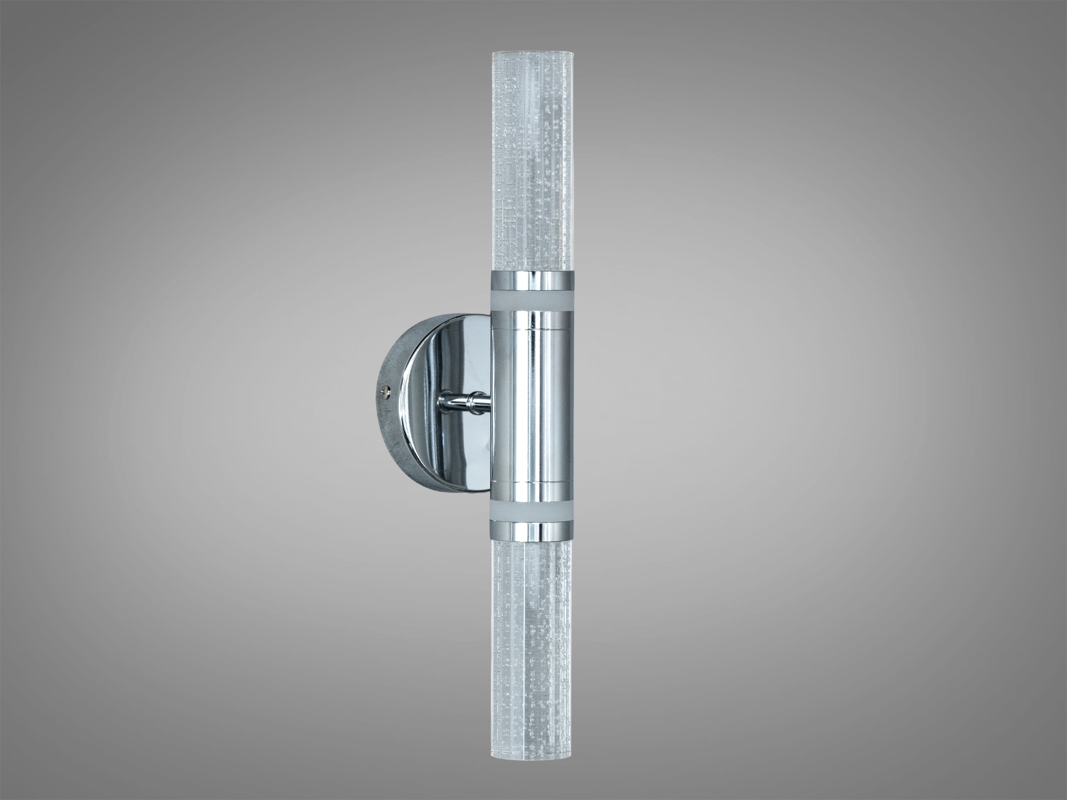 Подвійний світильник з бульбашковим ефектом у склі, кріпиться на круглій основі, підходить для освітлення коридорів.