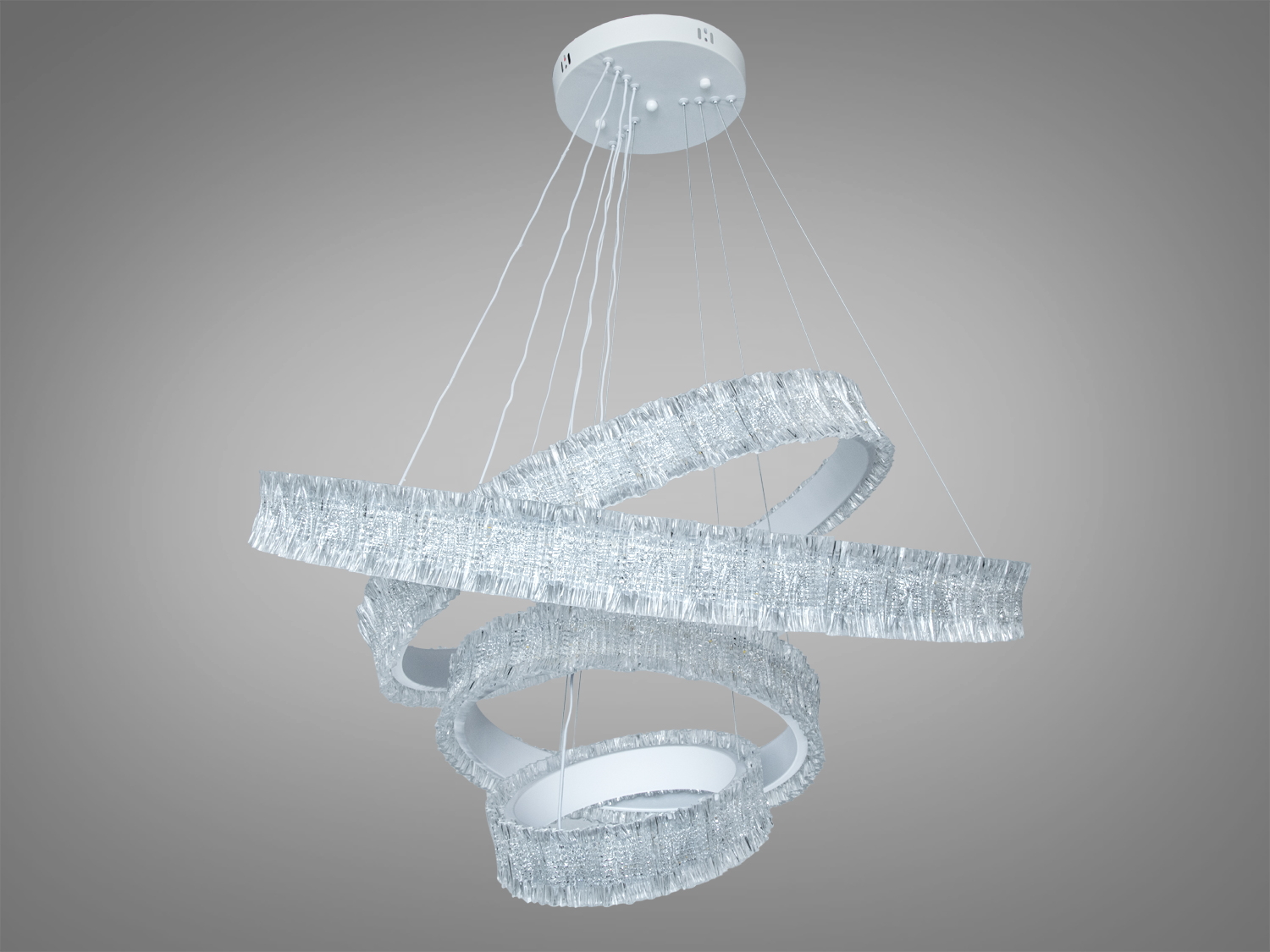 LED люстра Diasha біла 4 кільця 240W пульт