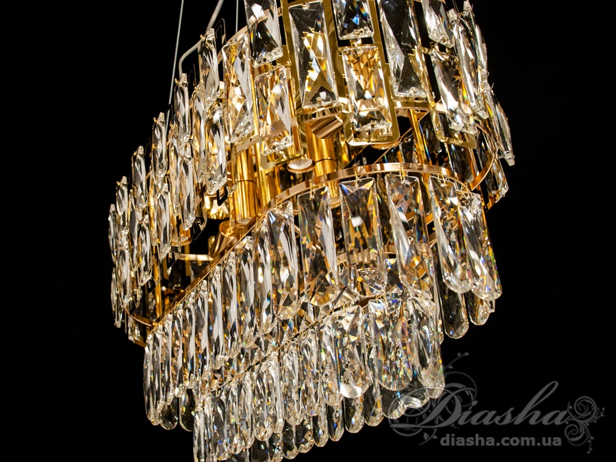 Хрустальная люстра овальной формы для гостиной