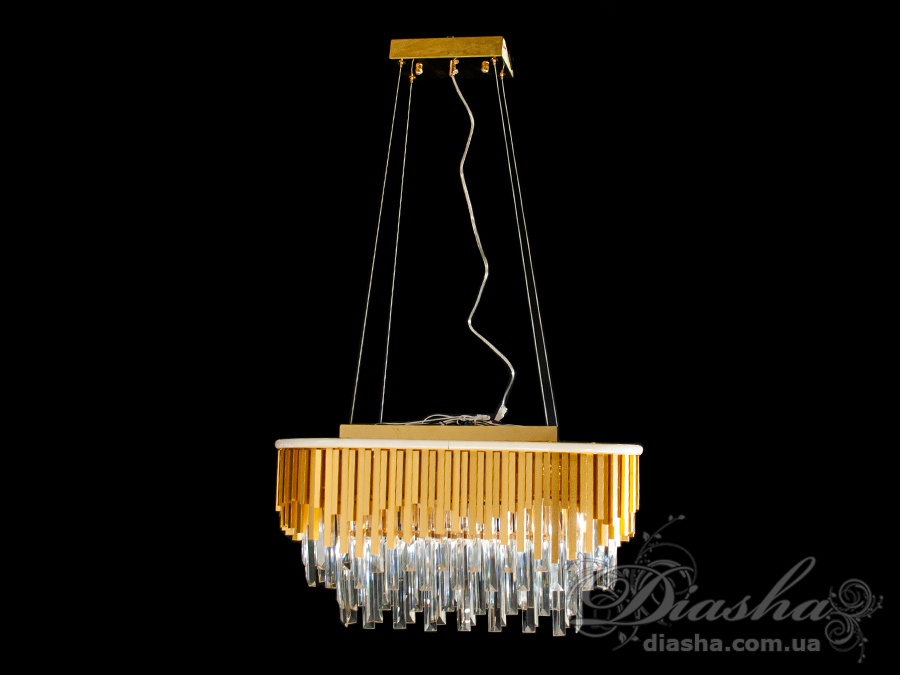 Хрустальная люстра овальной формы для гостиной со встроенной светодиодной подсветкой 55Вт