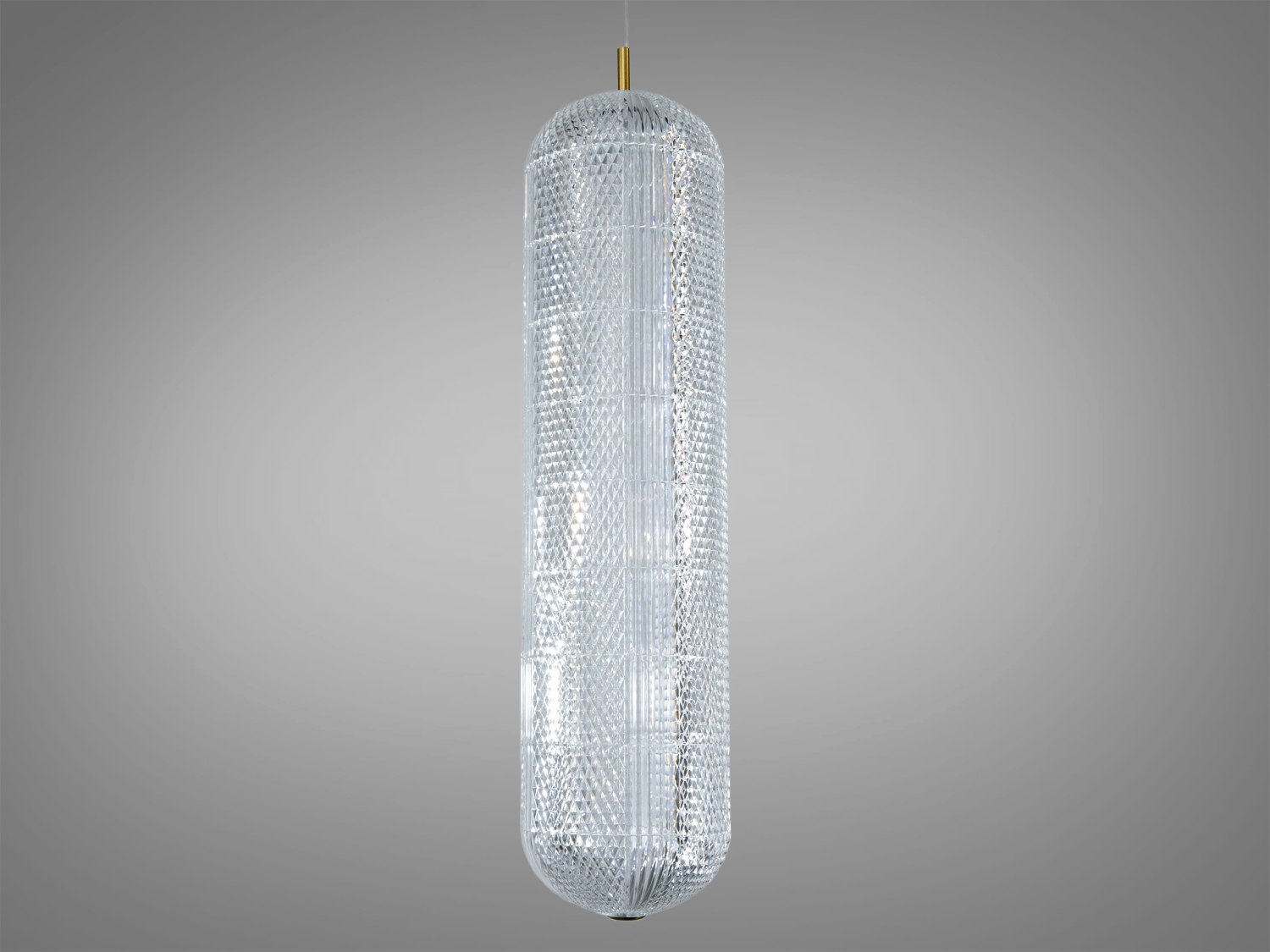 Підвісний світильник з рельєфним акриловим плафоном, що створює м′яке розсіяне світло. Підходить для спальні.