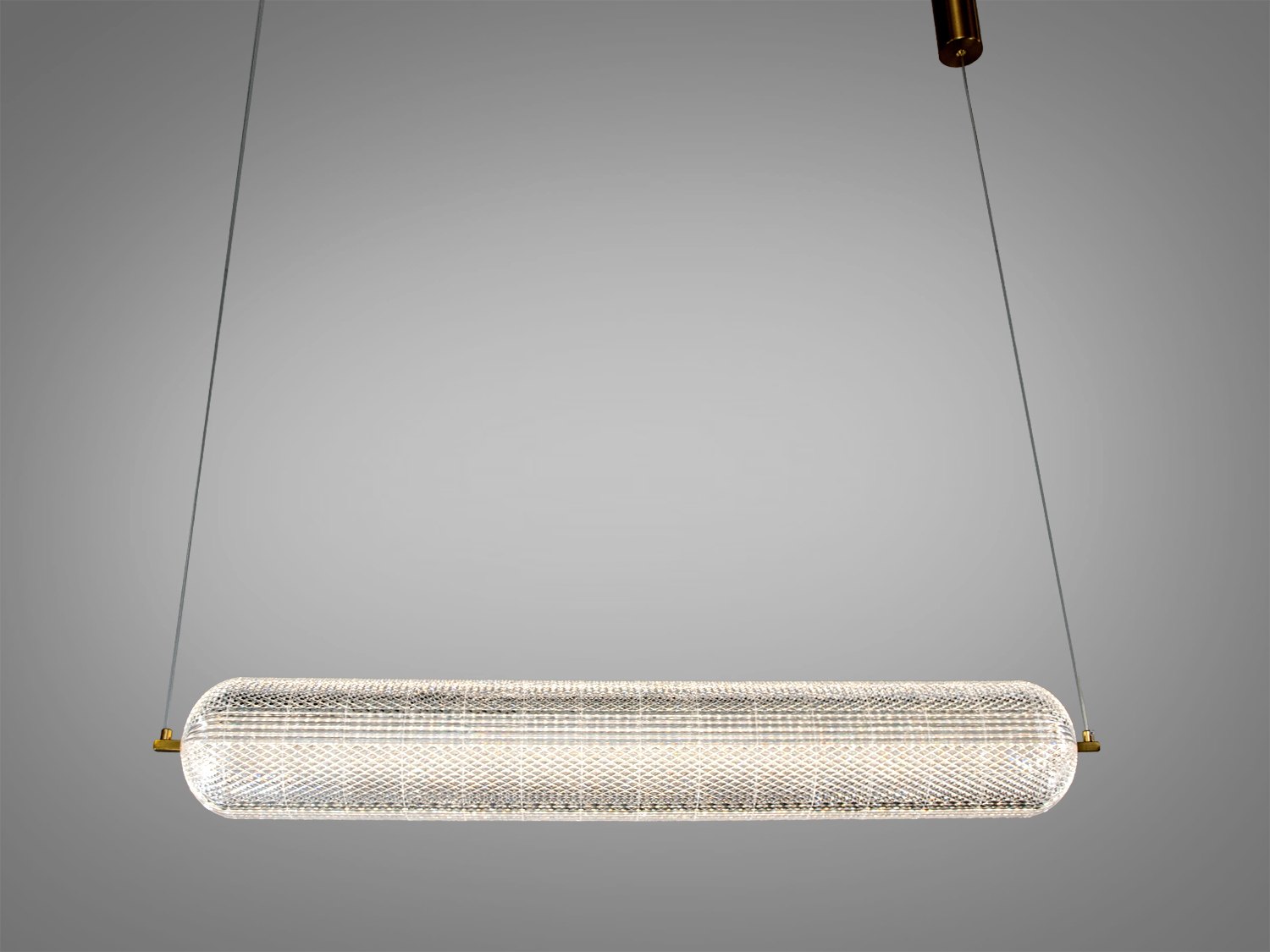 Горизонтальний світлодіодний підвіс Diasha 25W з акриловим розсіювачем, 1375 лм і 3CCT 3200/4100/6000K. Регулювання висоти, керування вимикачем, колір золото.