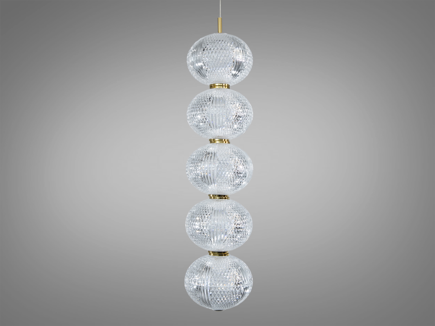 Підвісний світильник LED 5 куль золото 16W CCT