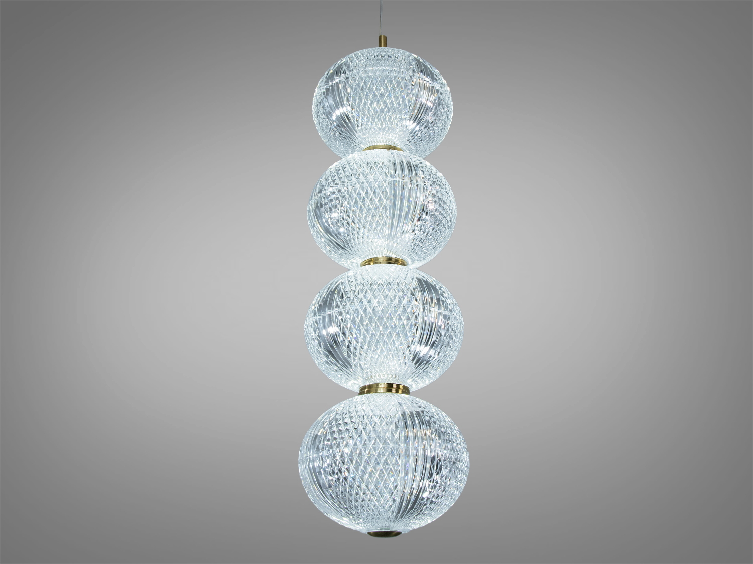 Одинарний LED підвіс Diasha, золото: 15W, 825 lm, 4 акрилові кулі, 3 режими 3200/4100/6000K, керування вимикачем, регулювання висоти. Для акцентної підсвітки кухні, столу чи вітальні.