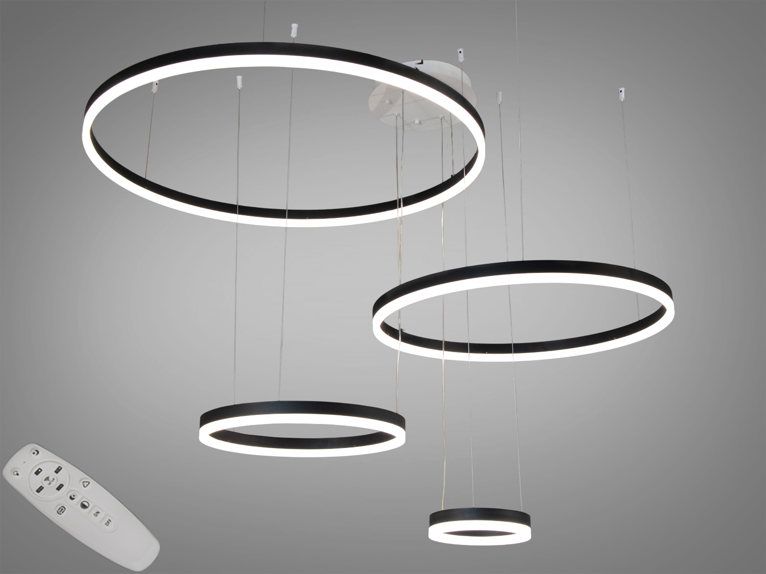 Світлодіодна підвісна люстра три кільця з пультом, 90W. LED люстра кільця - ідеальне рішення для сучасних будинків і квартир, де комфорт та естетика відіграють ключову роль. Світлодіодна підвісна люстра три кільця з пультом, 90W. LED люстра кільця - ідеальне рішення для сучасних будинків і квартир, де комфорт та естетика відіграють ключову роль.