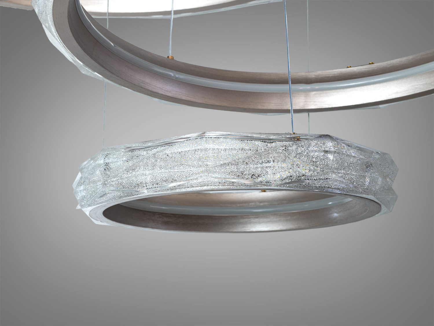 Підвісна люстра LED Diasha шампань 195Вт пульт