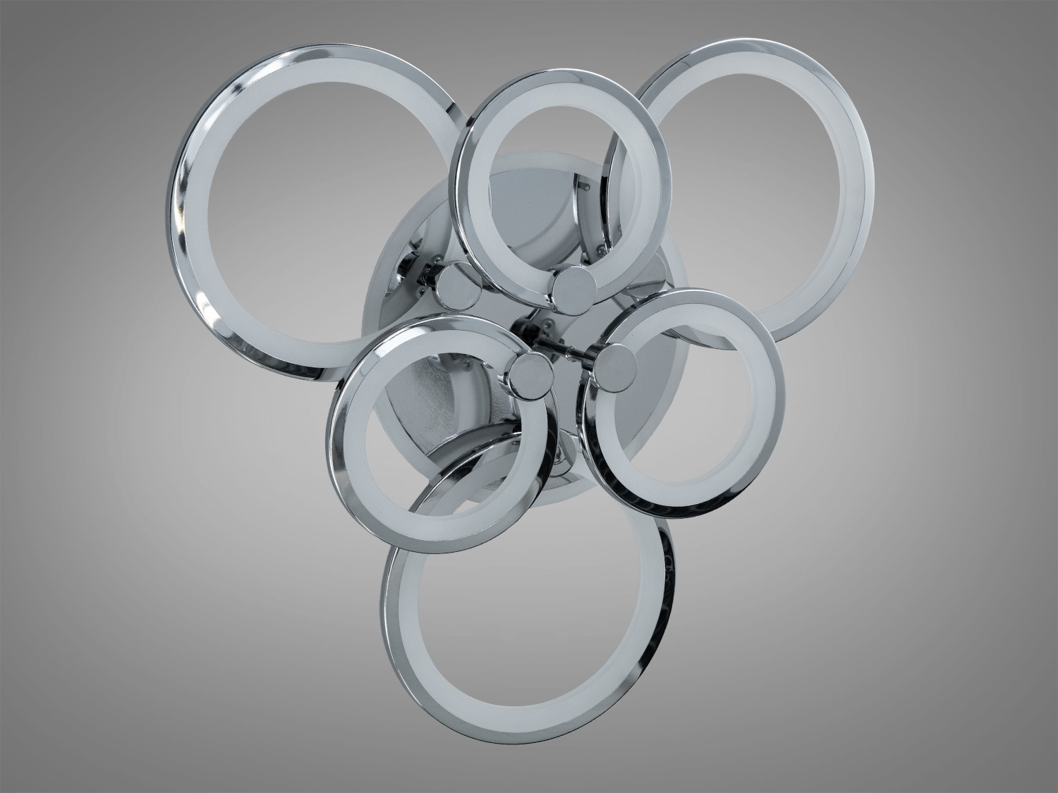 Стельова люстра з пультом, диммером і LED підсвічуванням, 110W, хром