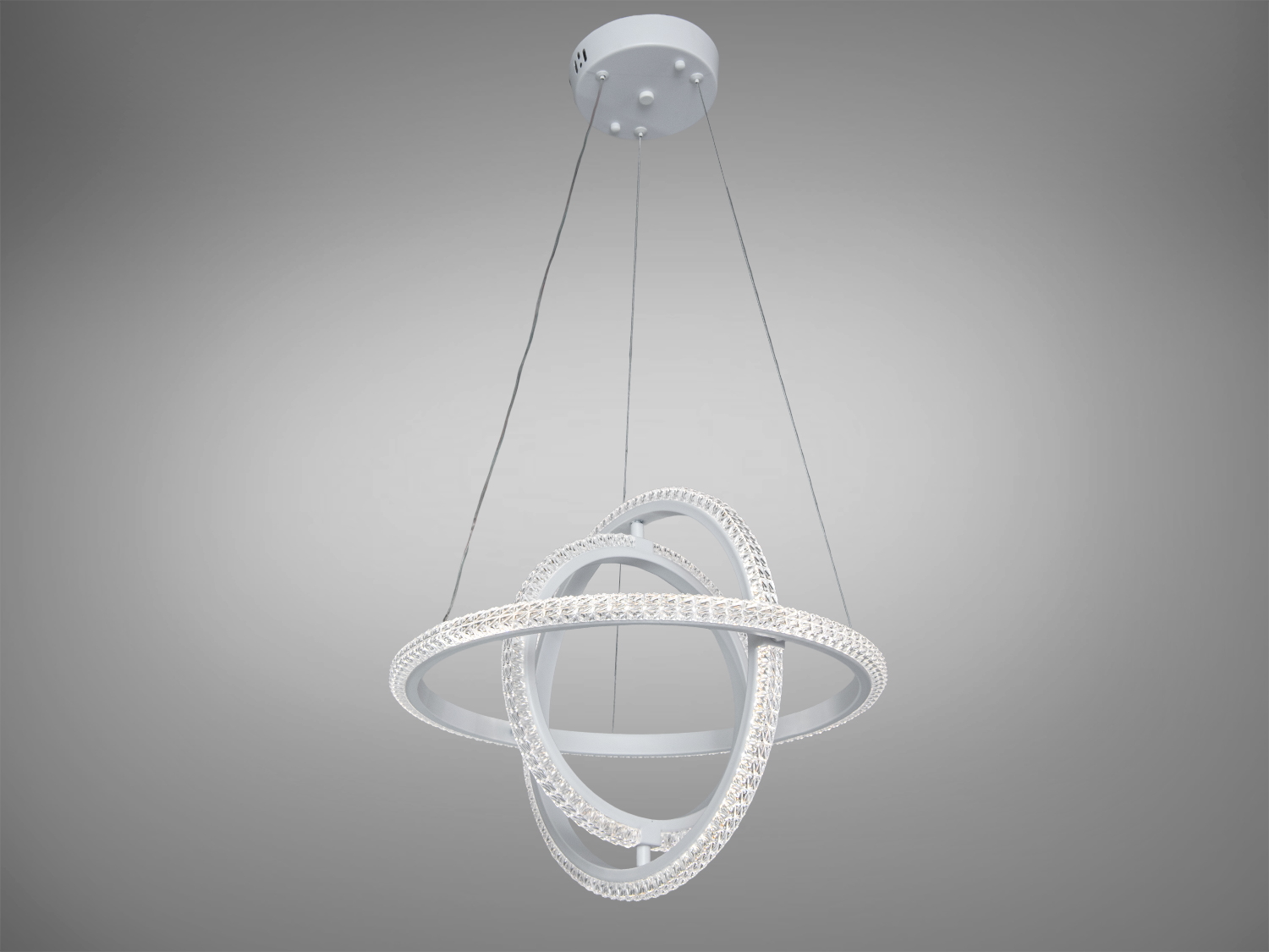 Підвісний світильник з кільцями, що перетинаються, з матовим покриттям. Ідеальний для сучасного інтер′єру.