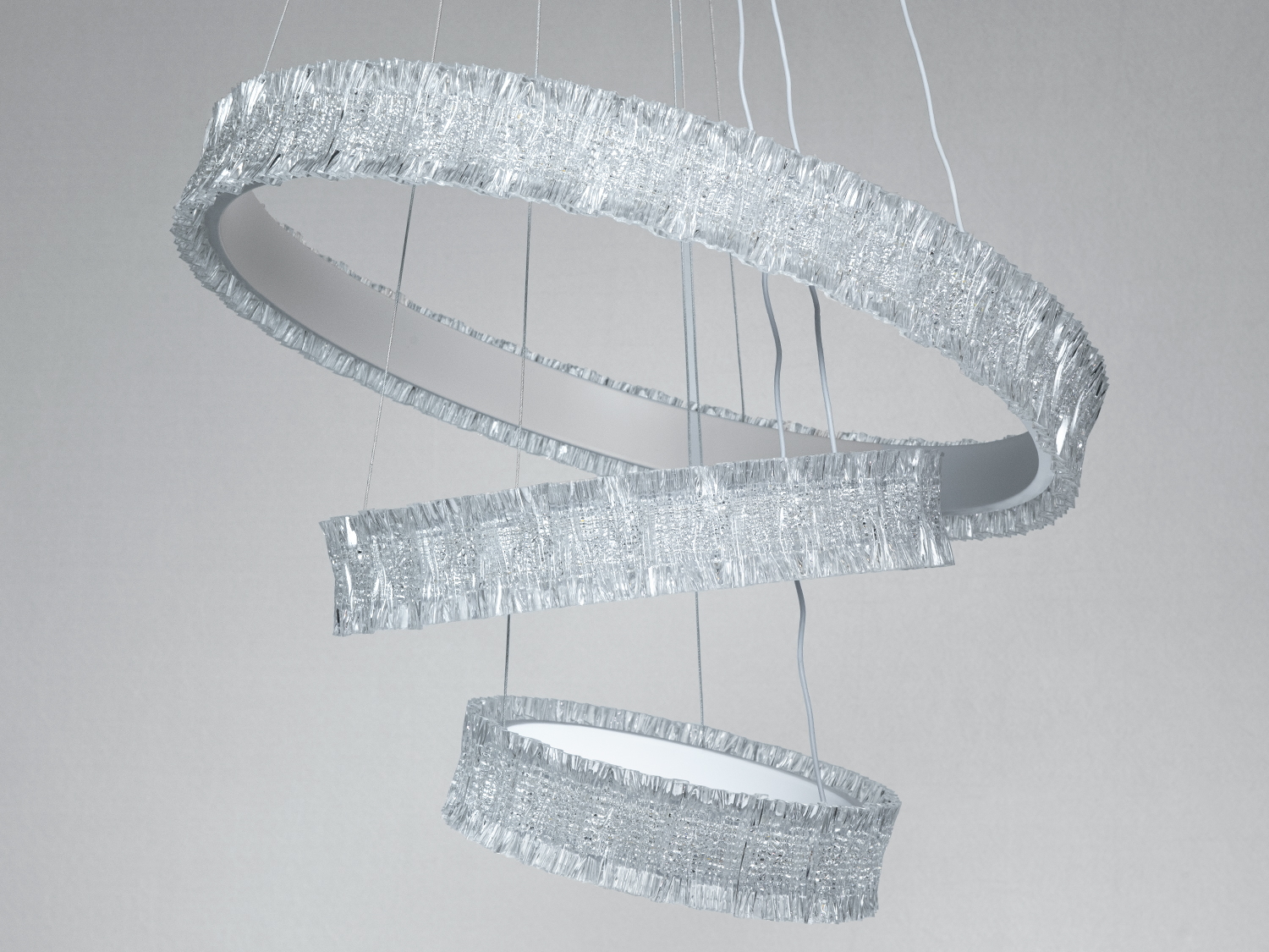 LED підвісна люстра 3 кільця біла 135 Вт пульт