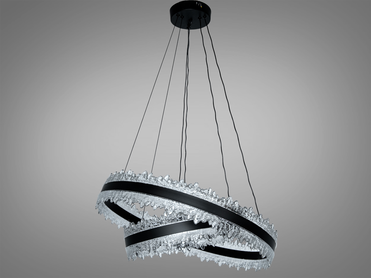 Люстра LED підвісна чорна 140Вт пульт до 25м²