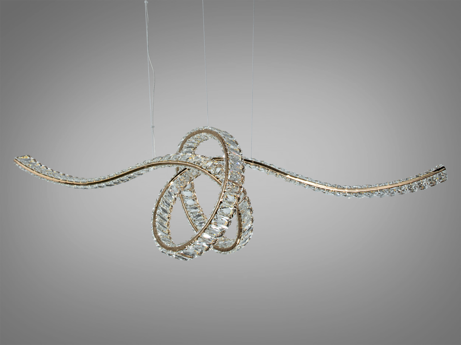 Підвісна люстра LED Diasha золото 85Вт пульт 15м²