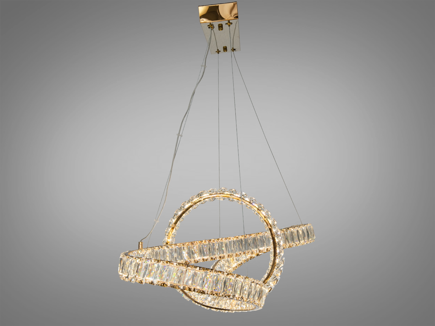 Люстра підвісна LED Diasha золото 85Вт пульт 15м²