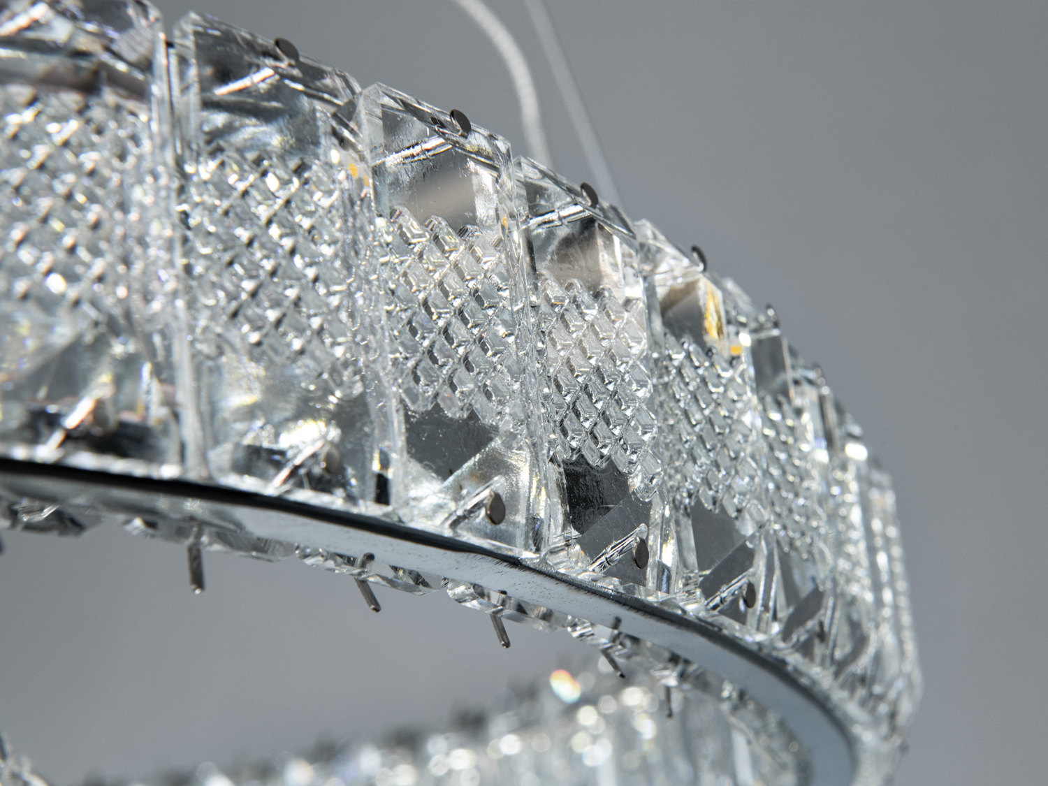 LED люстра хром 92 Вт кришталь з пультом