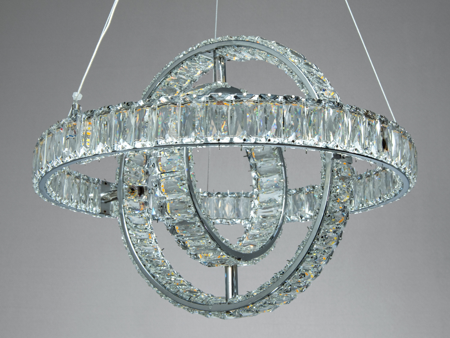 Кришталева люстра Diasha 3 кільця 92 Вт хром