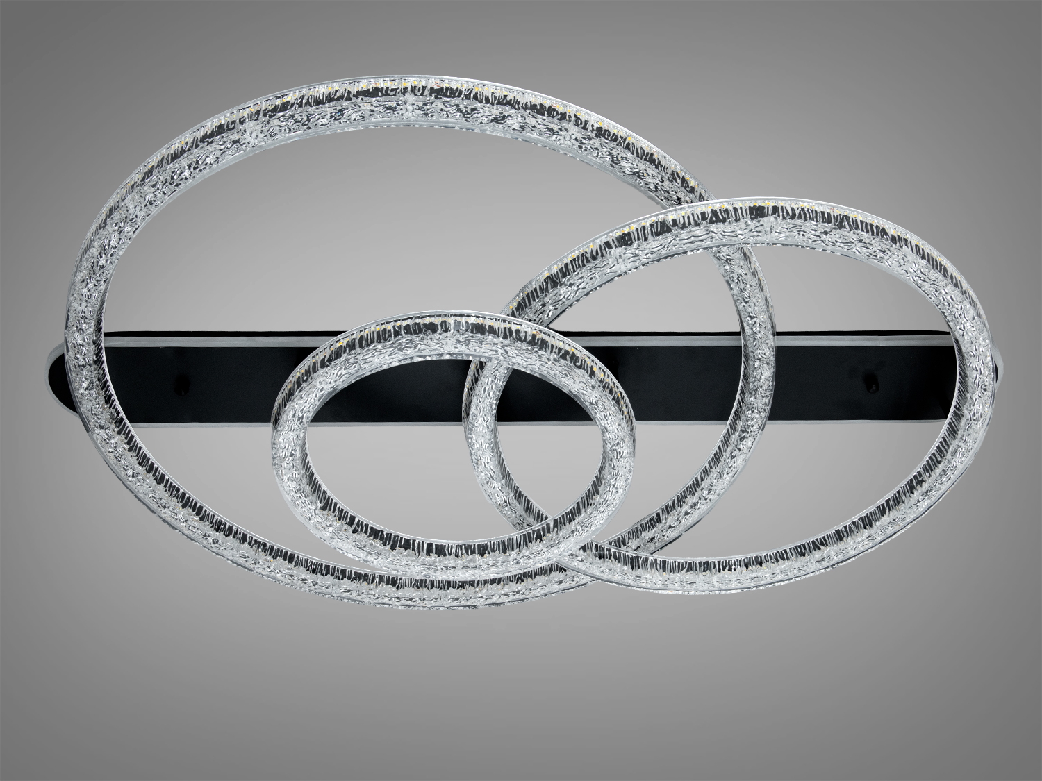 Світлодіодна люстра три кільця чорна 165Вт пульт