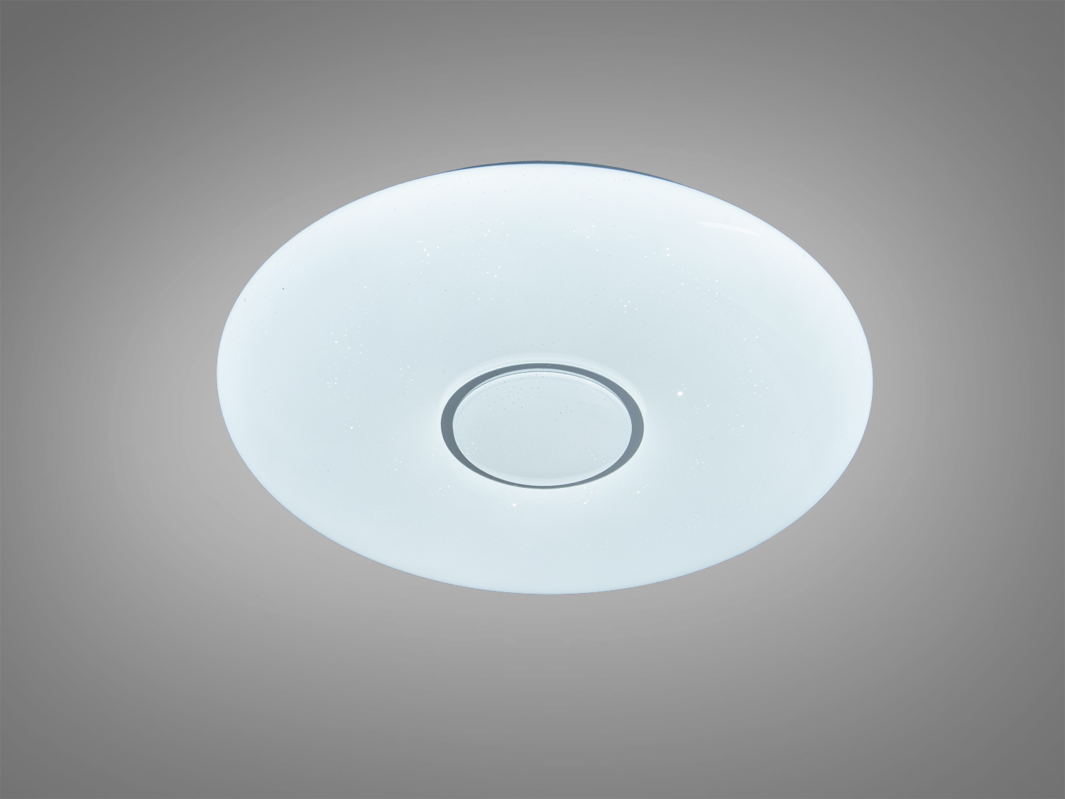 Мінімалістична біла стельова лампа з рівномірним світлом, ідеальна для офісних приміщень. Виготовлена з матового скла.