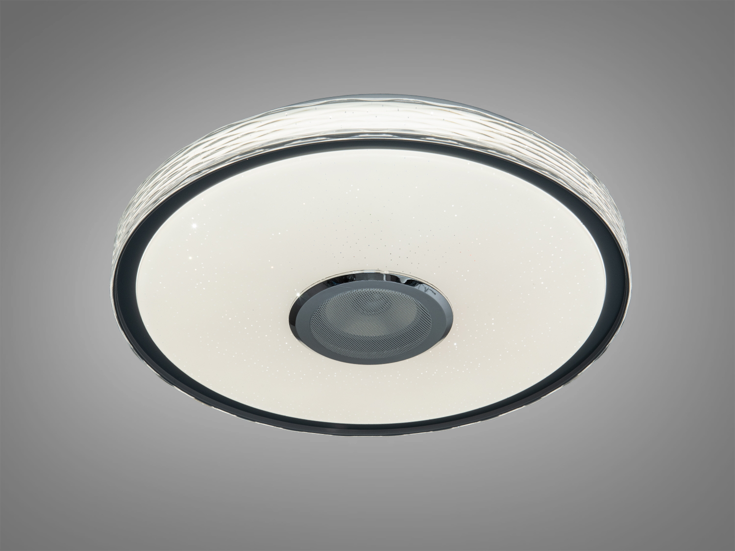 Стельова лампа з білим світлом, має вбудований динамік у центрі. Ідеально підходить для сучасних інтер′єрів.