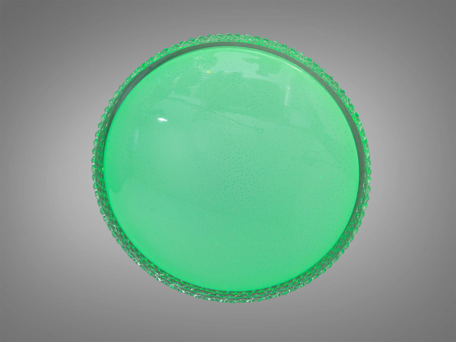 Кругла стельова лампа з фіолетовим світлом, підходить для декоративного освітлення.