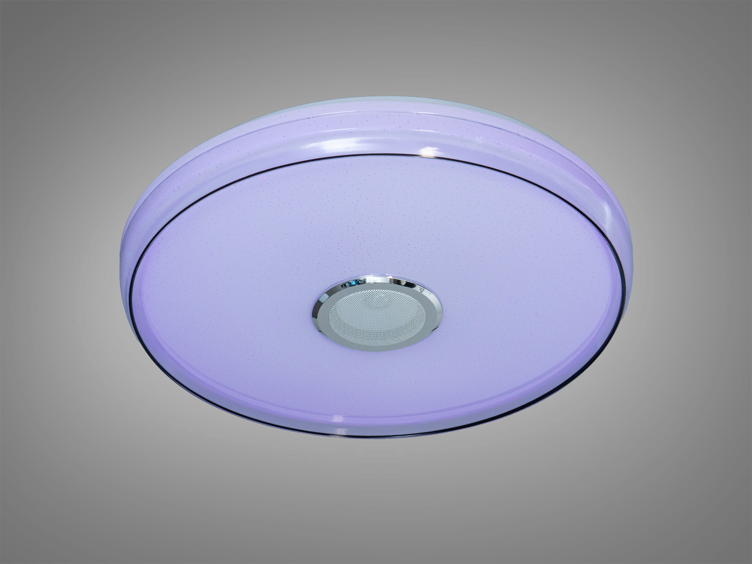 Стельова лампа з плавним переходом кольорів, має круглу форму та центральний металевий елемент. Ідеальна для вітальні чи спальні.