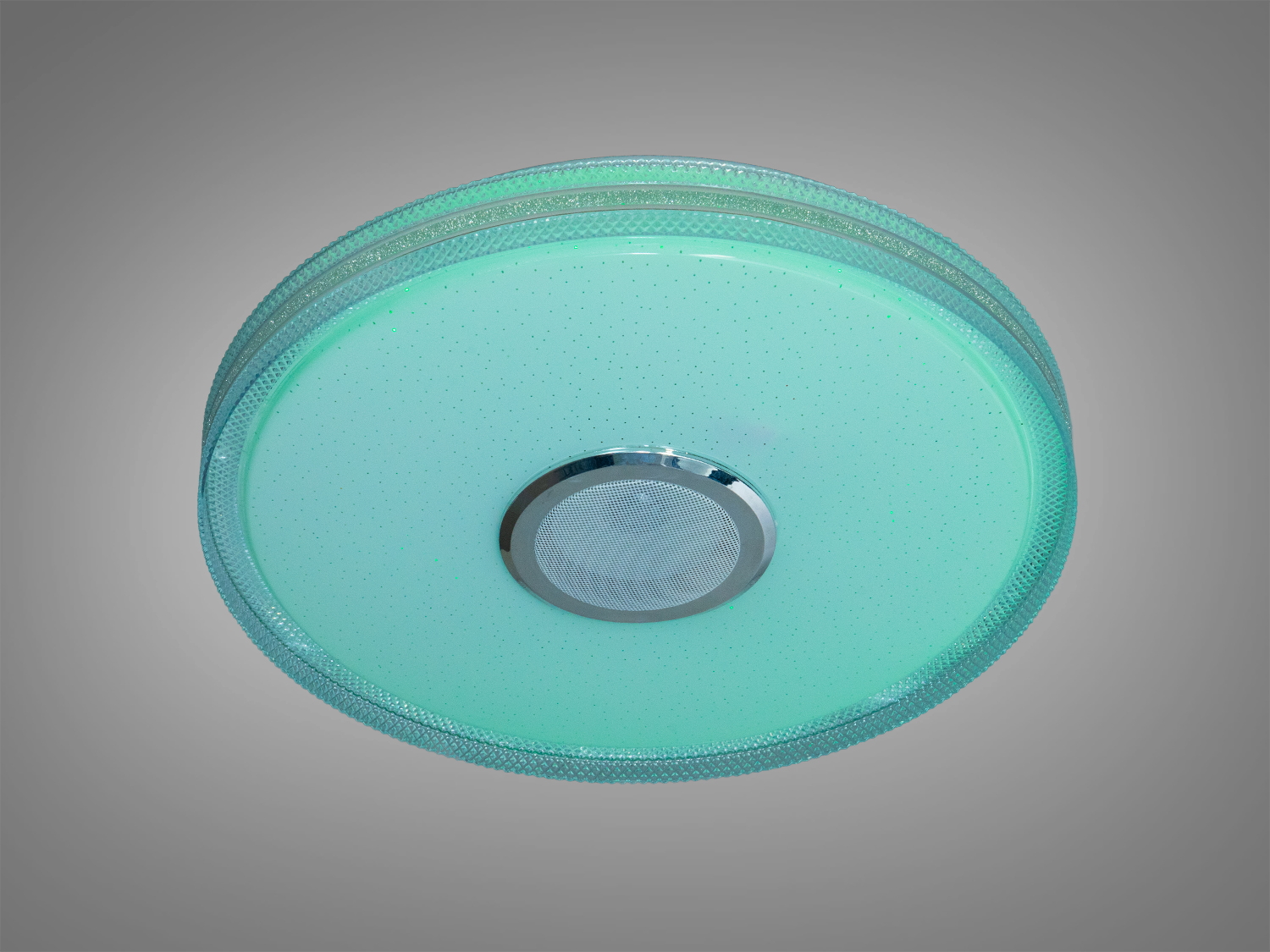 Стельовий світильник з зеленим відтінком, кругла форма. Ідеальний для спалень.