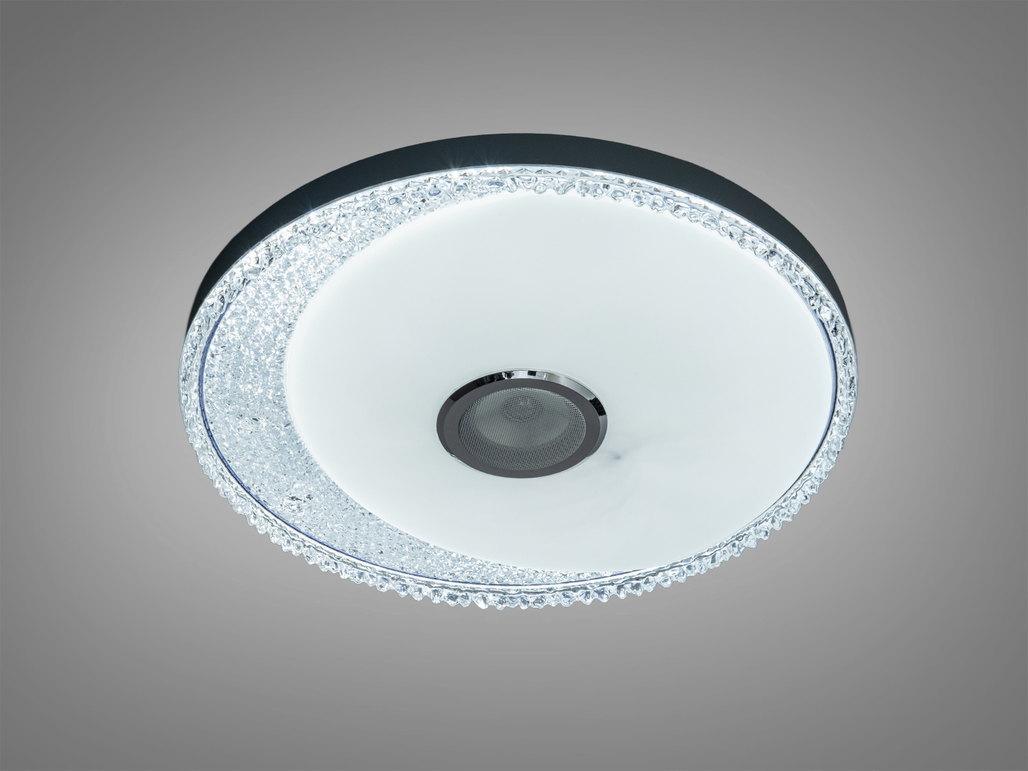 Стельова лампа з білим світлом та кристалічним краєм. Використовується для загального освітлення, має вбудовану акустику для музичного супроводу.