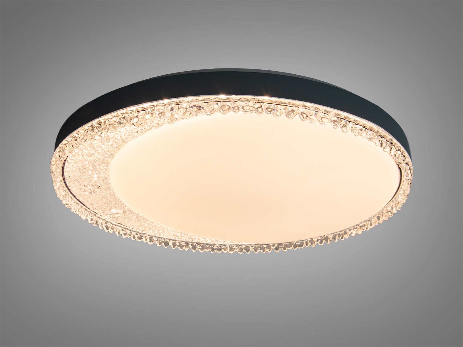 Стельова лампа з теплим білим світлом, кристалічний обідок додає елегантності, ідеальна для затишних приміщень.