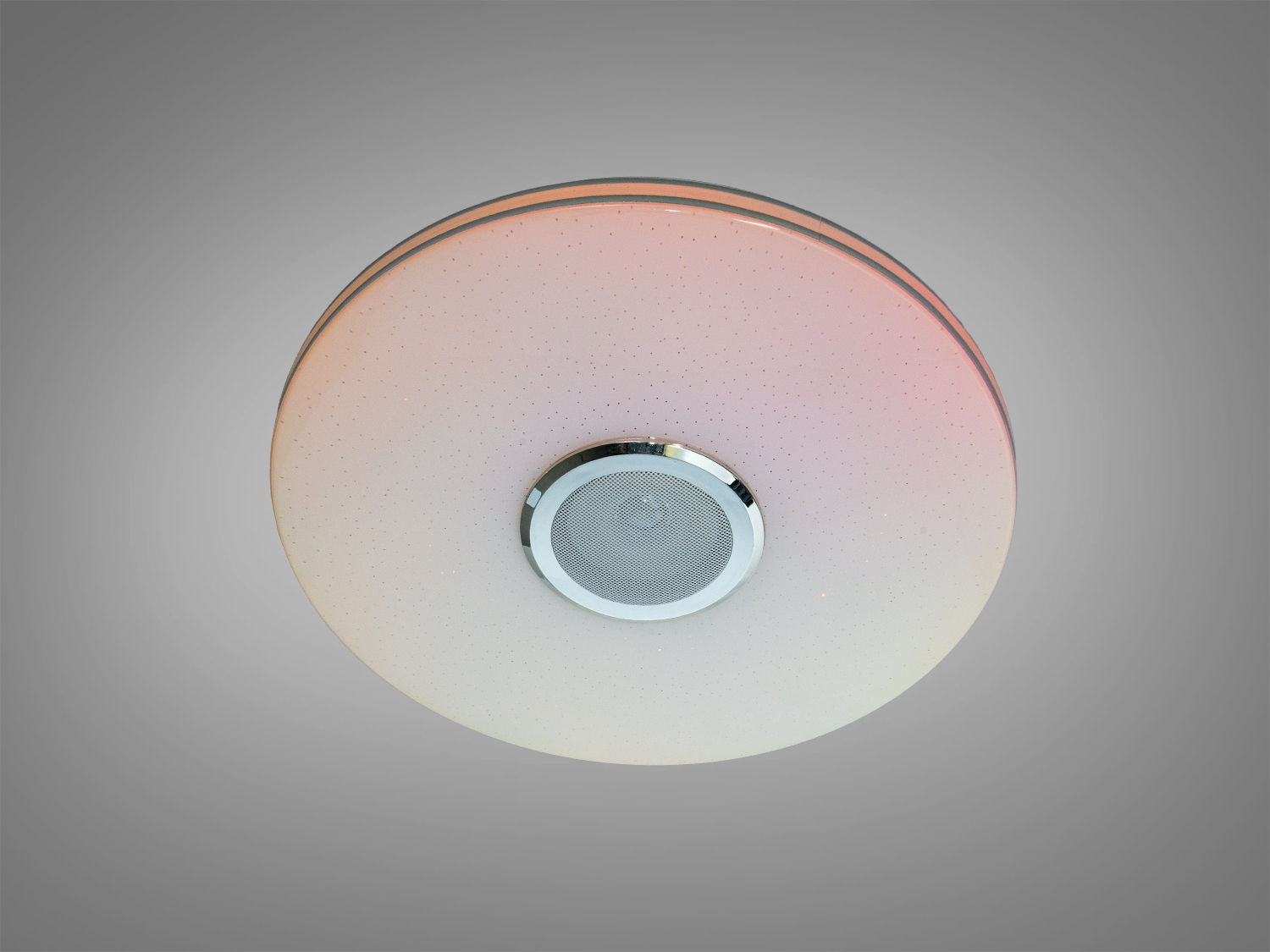 Кругла лампа з теплою підсвіткою та вбудованим динаміком. Підходить для затишних інтер′єрів, створюючи комфортну атмосферу.