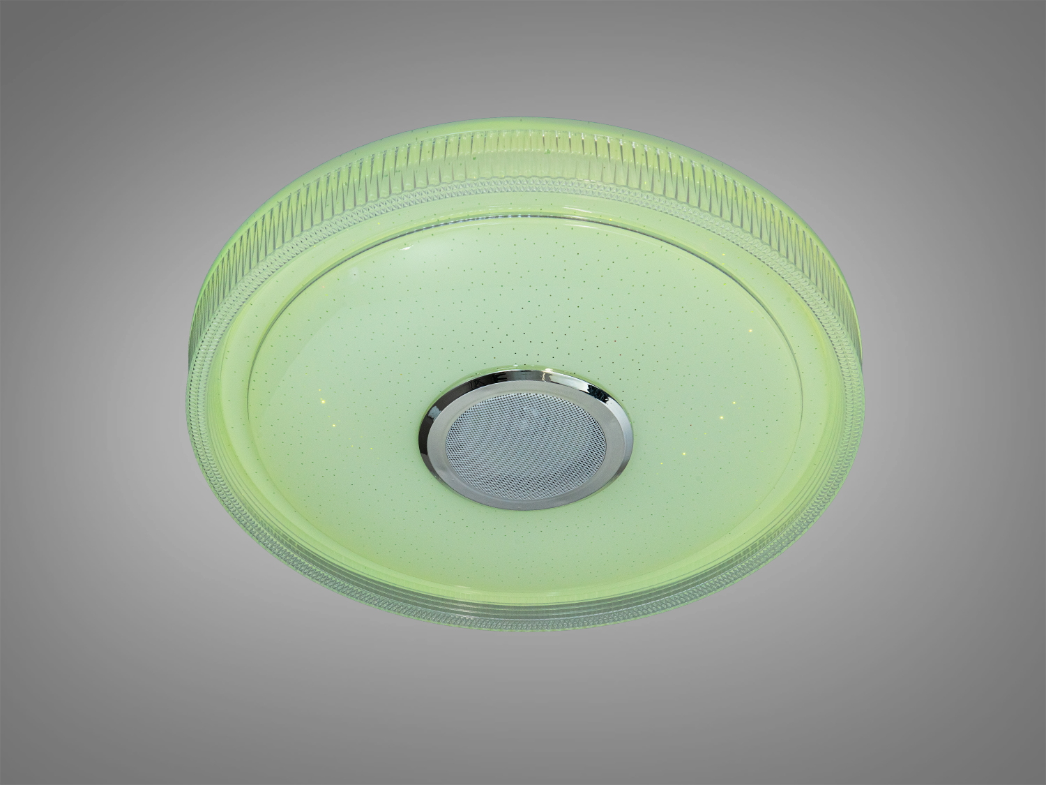 Стельова лампа з м′яким зеленим світлом, ідеальна для створення спокійної атмосфери в спальні або вітальні.