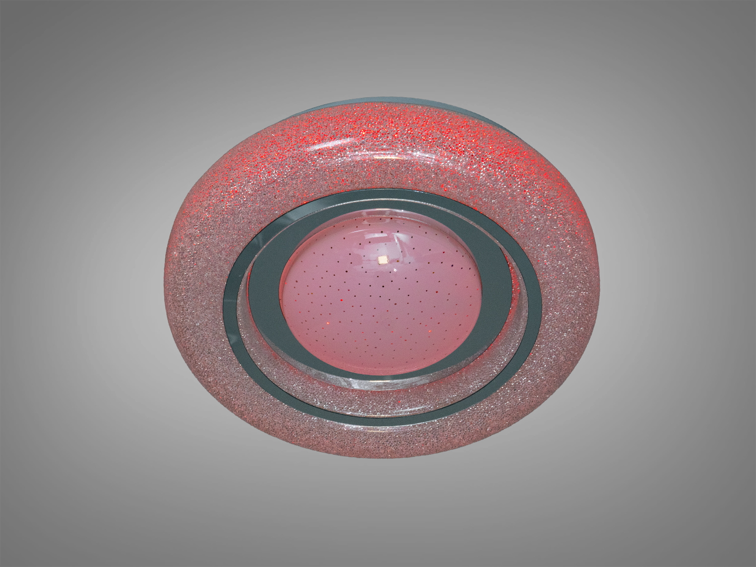 Стельовий світильник з прозорим обідком, що створює ефект зіркового неба. Ідеальний для спальні або вітальні.