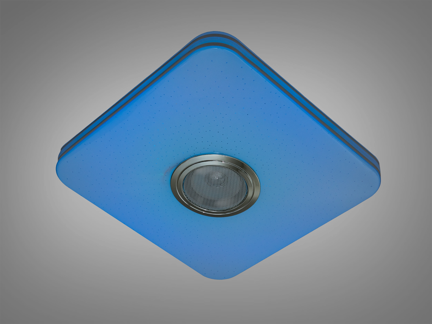Квадратна лампа для стелі з синім світлом, встановлюється під кутом, що додає динаміки в інтер′єр, підходить для офісів.