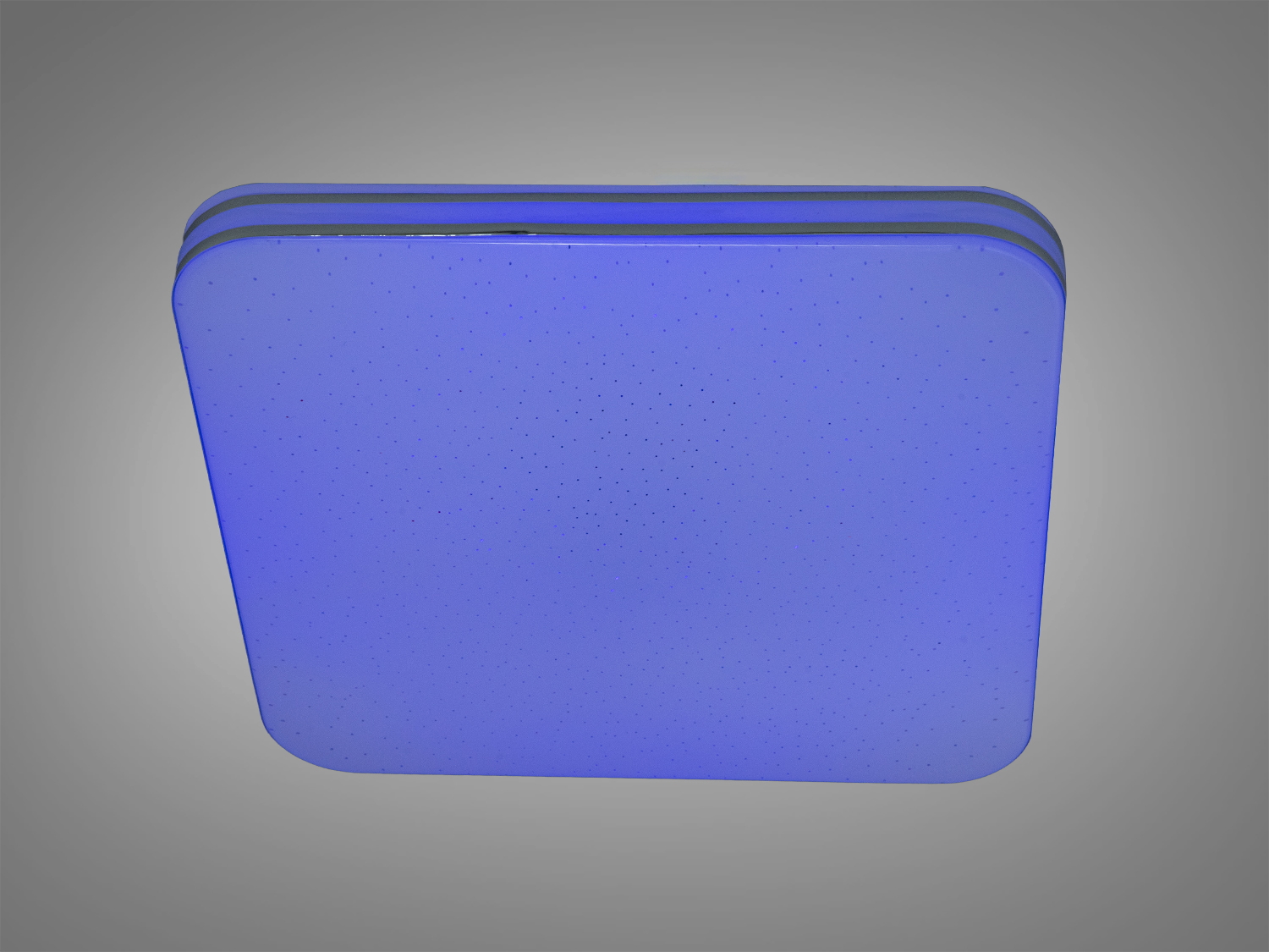 Квадратна стельова лампа з синім світлом, що створює атмосферу. Підходить для барів або сучасних інтер′єрів.