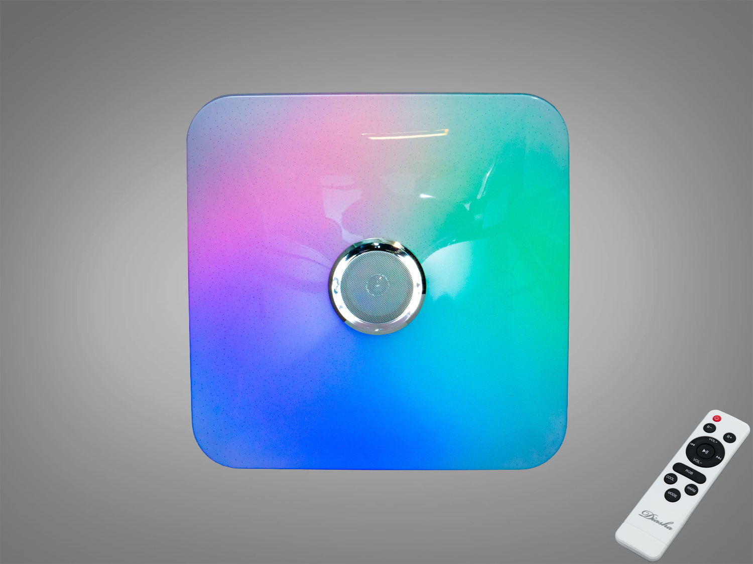 Квадратна стельова лампа з пультом, кольорове підсвічування, підходить для сучасного інтер′єру.