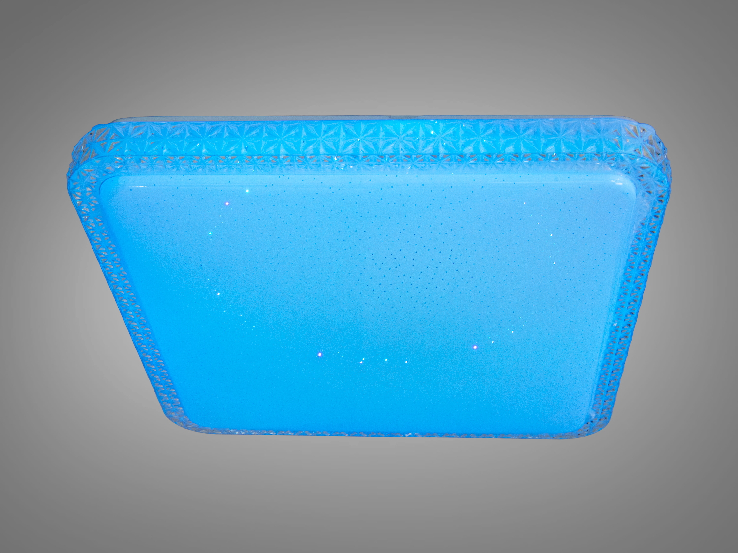 Світлодіодна лампа квадратної форми з синім світлом і текстурованим краєм, для сучасного інтер′єру.