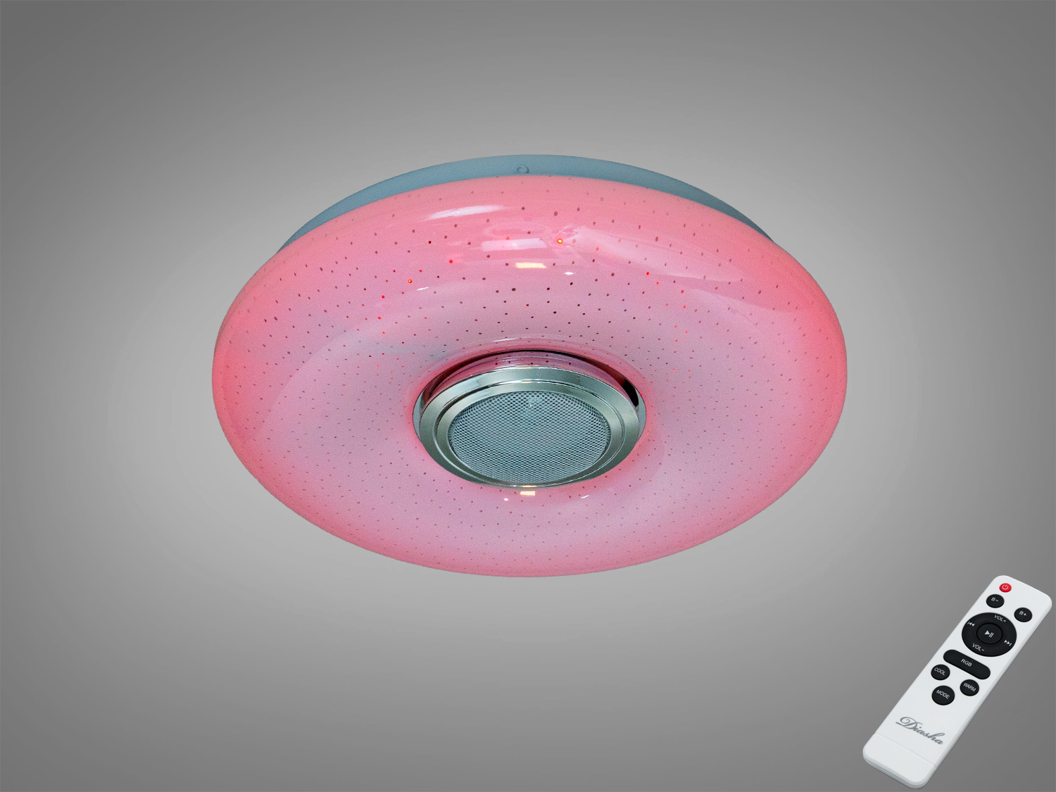 Кругла LED стельова люстра 34 Вт, біла, для кімнат до 6 м². Рівномірне м’яке світло, накладний монтаж, керування від вимикача, без пульта.