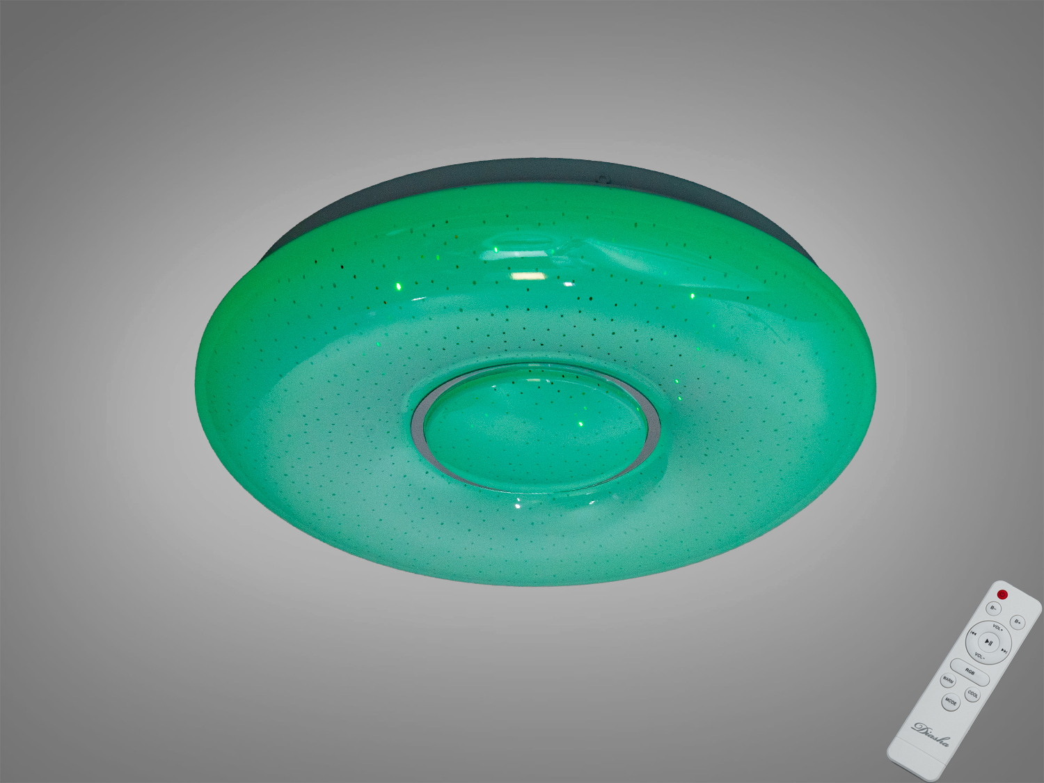 Кругла LED стельова люстра 34 Вт, біла, для кімнат до 6 м². Рівномірне м’яке світло, накладний монтаж, керування від вимикача, без пульта.